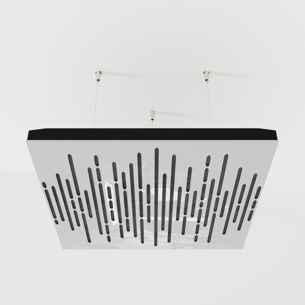 Acoustic Ceiling Panels «Wave-F» White Gloss