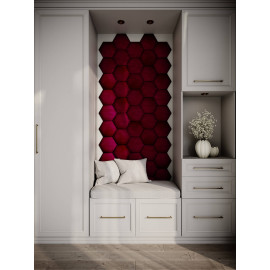 Decorative fabric velvet panels hallway «Hexagon»