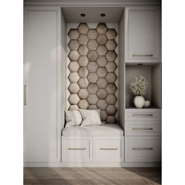 Decorative fabric velvet panels hallway «Hexagon»