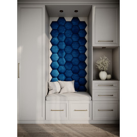Decorative fabric velvet panels hallway «Hexagon»