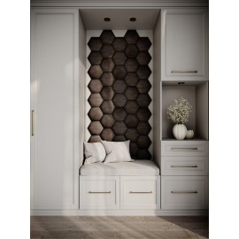 Decorative fabric velvet panels hallway «Hexagon»