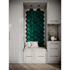 Decorative fabric velvet panels hallway «Hexagon»