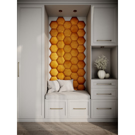 Decorative fabric velvet panels hallway «Hexagon»