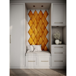 Decorative fabric velvet panels hallway «Rhombus»