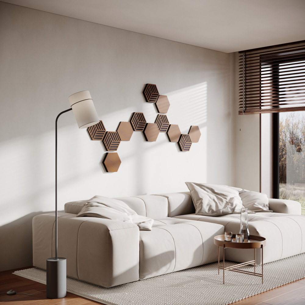 Acoustic Hexagon Wood (HDF) Panels