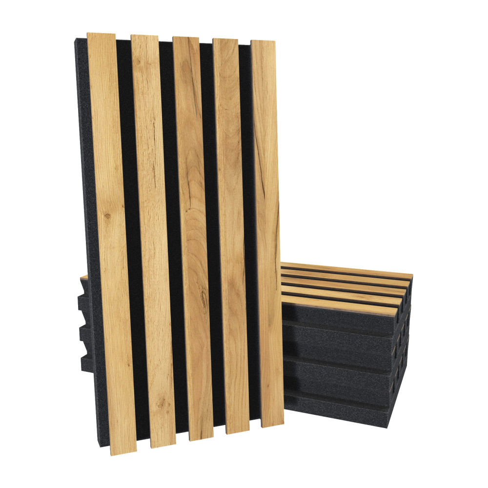 Acoustic Slat Wood (HDF) "Pole-HALF" Wall Panels