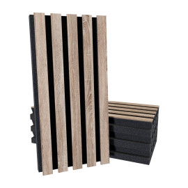 Acoustic Slat Wood (HDF) "Pole-HALF" Wall Panels