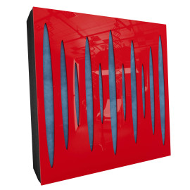 Sound Absorbing Acoustic Panel «Pulsar Fabric» Red Gloss
