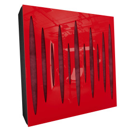Sound Absorbing Acoustic Panel «Pulsar Fabric» Red Gloss