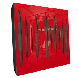 Sound Absorbing Acoustic Panel «Pulsar Fabric» Red Gloss
