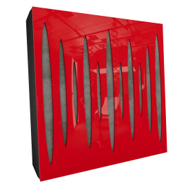 Sound Absorbing Acoustic Panel «Pulsar Fabric» Red Gloss