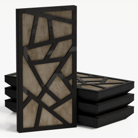 Narrow Acoustic Panel "Skyross-F Fabric" Black Gloss