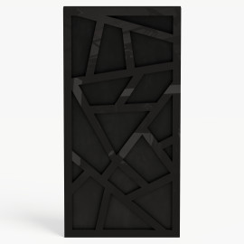 Narrow Acoustic Panel "Skyross-F Fabric" Black Gloss