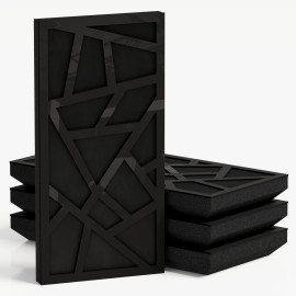 Narrow Acoustic Panel "Skyross-F Fabric" Black Gloss