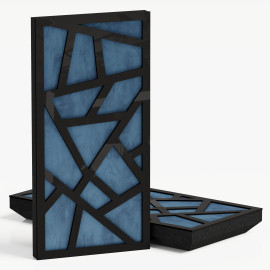 Narrow Acoustic Panel "Skyross-F Fabric" Black Gloss