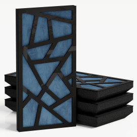 Narrow Acoustic Panel "Skyross-F Fabric" Black Gloss