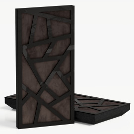 Narrow Acoustic Panel "Skyross-F Fabric" Black Gloss