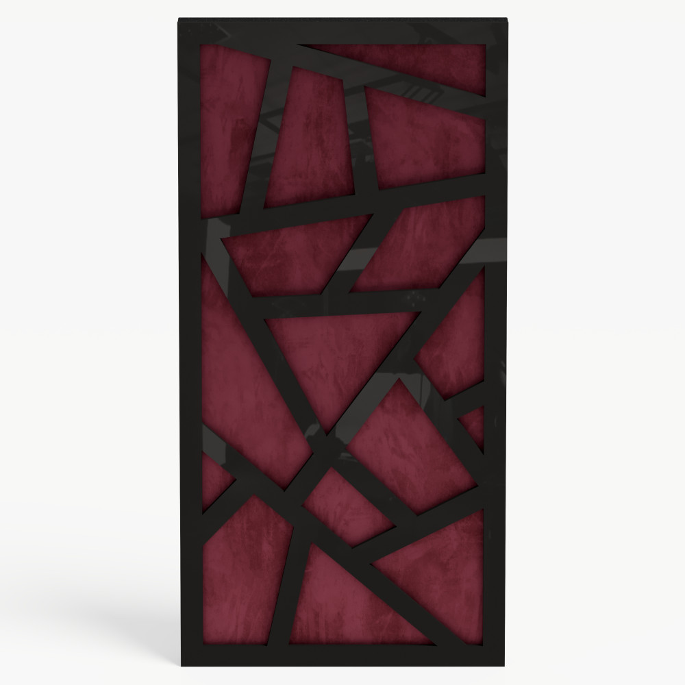 Narrow Acoustic Panel "Skyross-F Fabric" Black Gloss