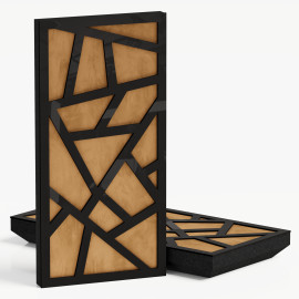 Narrow Acoustic Panel "Skyross-F Fabric" Black Gloss