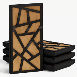 Narrow Acoustic Panel "Skyross-F Fabric" Black Gloss