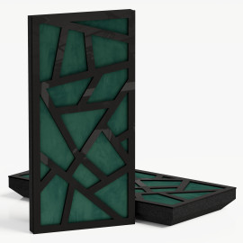 Narrow Acoustic Panel "Skyross-F Fabric" Black Gloss