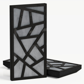 Narrow Acoustic Panel "Skyross-F Fabric" Black Gloss