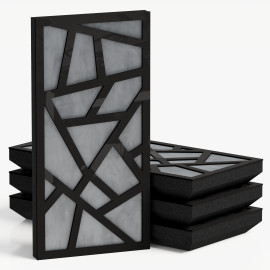 Narrow Acoustic Panel "Skyross-F Fabric" Black Gloss