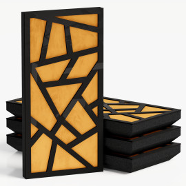 Narrow Acoustic Panel "Skyross-F Fabric" Black Gloss