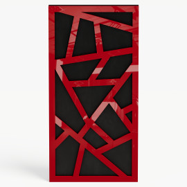 Narrow Acoustic Panel "Skyross-F Fabric" Red Gloss