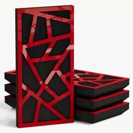 Narrow Acoustic Panel "Skyross-F Fabric" Red Gloss
