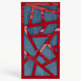 Narrow Acoustic Panel "Skyross-F Fabric" Red Gloss