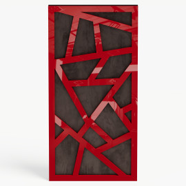 Narrow Acoustic Panel "Skyross-F Fabric" Red Gloss