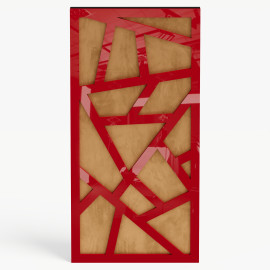 Narrow Acoustic Panel "Skyross-F Fabric" Red Gloss