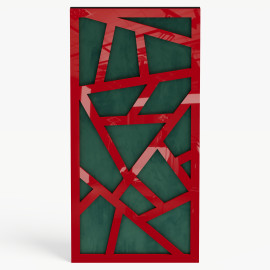 Narrow Acoustic Panel "Skyross-F Fabric" Red Gloss