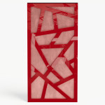 Narrow Acoustic Panel "Skyross-F Fabric" Red Gloss