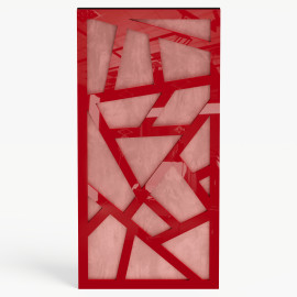 Narrow Acoustic Panel "Skyross-F Fabric" Red Gloss