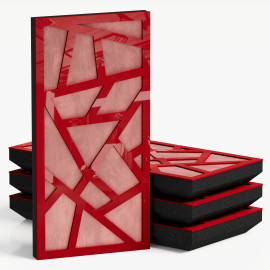 Narrow Acoustic Panel "Skyross-F Fabric" Red Gloss