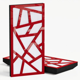 Narrow Acoustic Panel "Skyross-F Fabric" Red Gloss