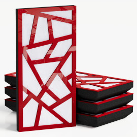 Narrow Acoustic Panel "Skyross-F Fabric" Red Gloss