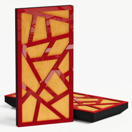 Narrow Acoustic Panel "Skyross-F Fabric" Red Gloss