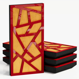 Narrow Acoustic Panel "Skyross-F Fabric" Red Gloss