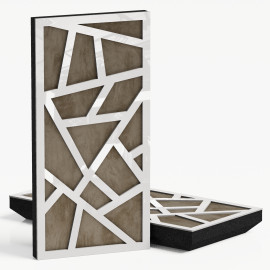 Narrow Acoustic Panel "Skyross-F Fabric" White Gloss