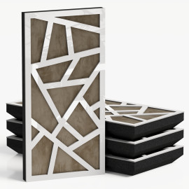 Narrow Acoustic Panel "Skyross-F Fabric" White Gloss