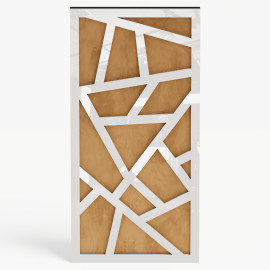 Narrow Acoustic Panel "Skyross-F Fabric" White Gloss