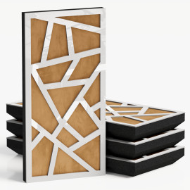 Narrow Acoustic Panel "Skyross-F Fabric" White Gloss