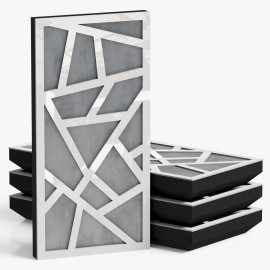 Narrow Acoustic Panel "Skyross-F Fabric" White Gloss