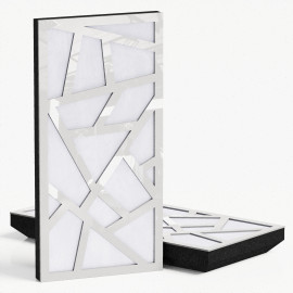 Narrow Acoustic Panel "Skyross-F Fabric" White Gloss