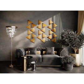 Decorative fabric velvet panels «Triangle Velvex»
