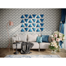 Decorative fabric velvet panels «Triangle Velvex»