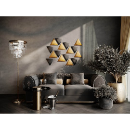 Decorative fabric velvet panels «Triangle Velvex»